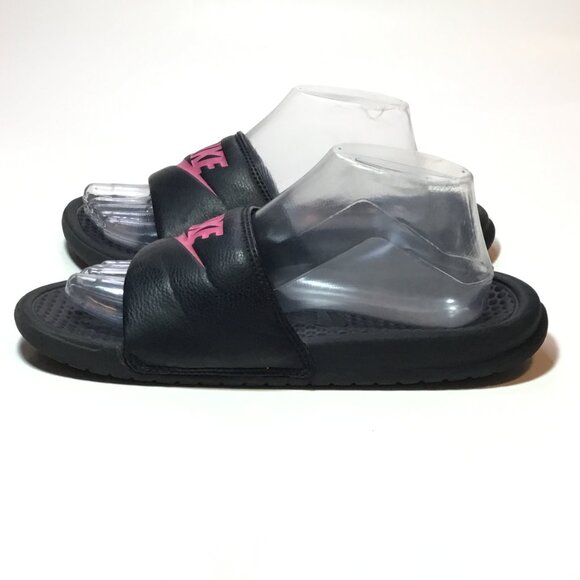 Nike Benassi JDI Slide Sandals Women's Size 9 Flip Flop Black Pink 343881-061 - Picture 4 of 9